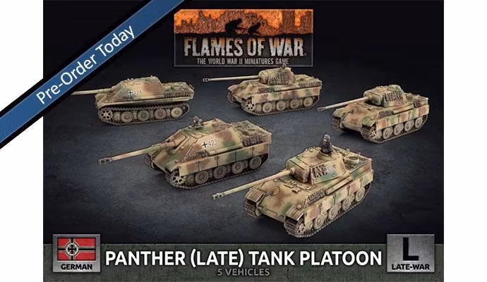 Panther (late 7.5cm) / Jagdpanther (8.8cm) Platoon (5x Plastic)