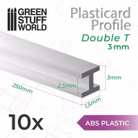 ABS Plasticard - Profile DOUBLE-T 3 mm