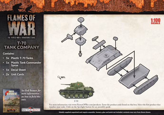T-70 Tank Company (Mid War x5 Tanks Plastic)