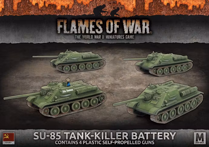 SU-85 Medium SP Battery (Mid War x4 Tanks Plastic)