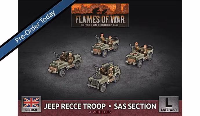 Jeep Recce Troop/SAS Section (4x Plastic)