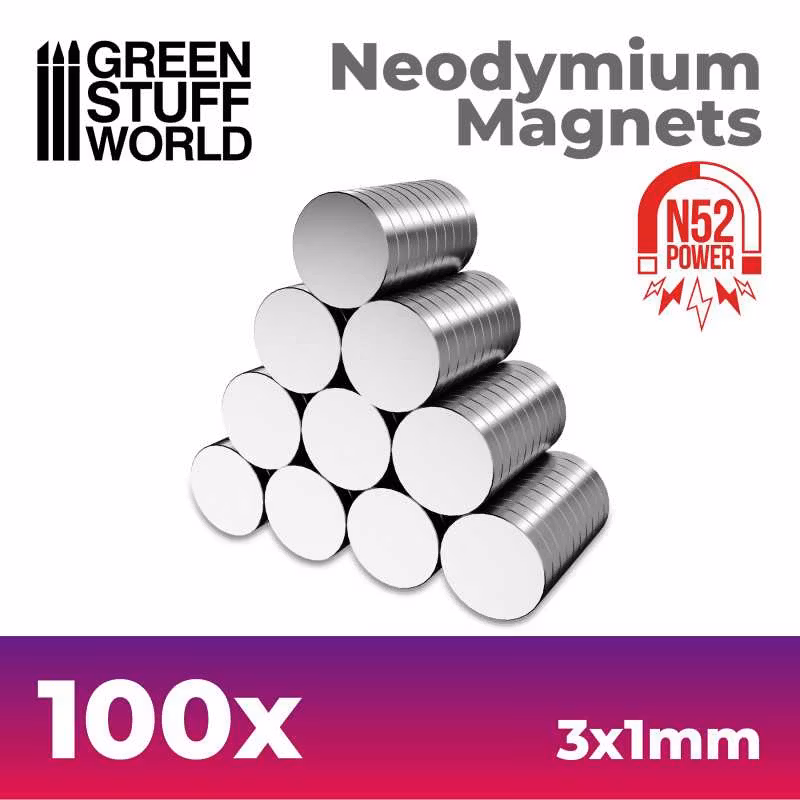 Neodymium Magnets 3x1mm - 100 units (N52)
