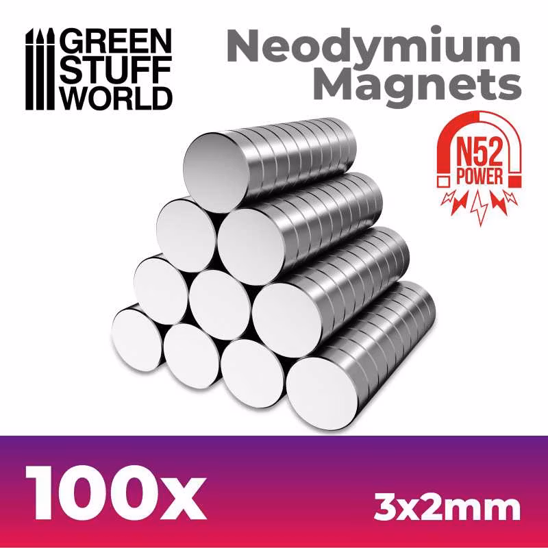 Neodymium Magnets 3x2mm - 100 units (N52)