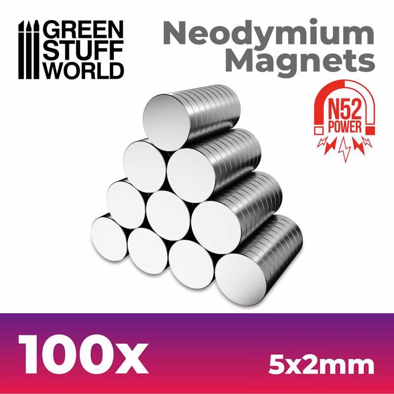 Neodymium Magnets 5x2mm - 100 units (N52)