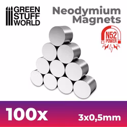Neodymium Magnets 3x0'5mm - 100 units (N52)
