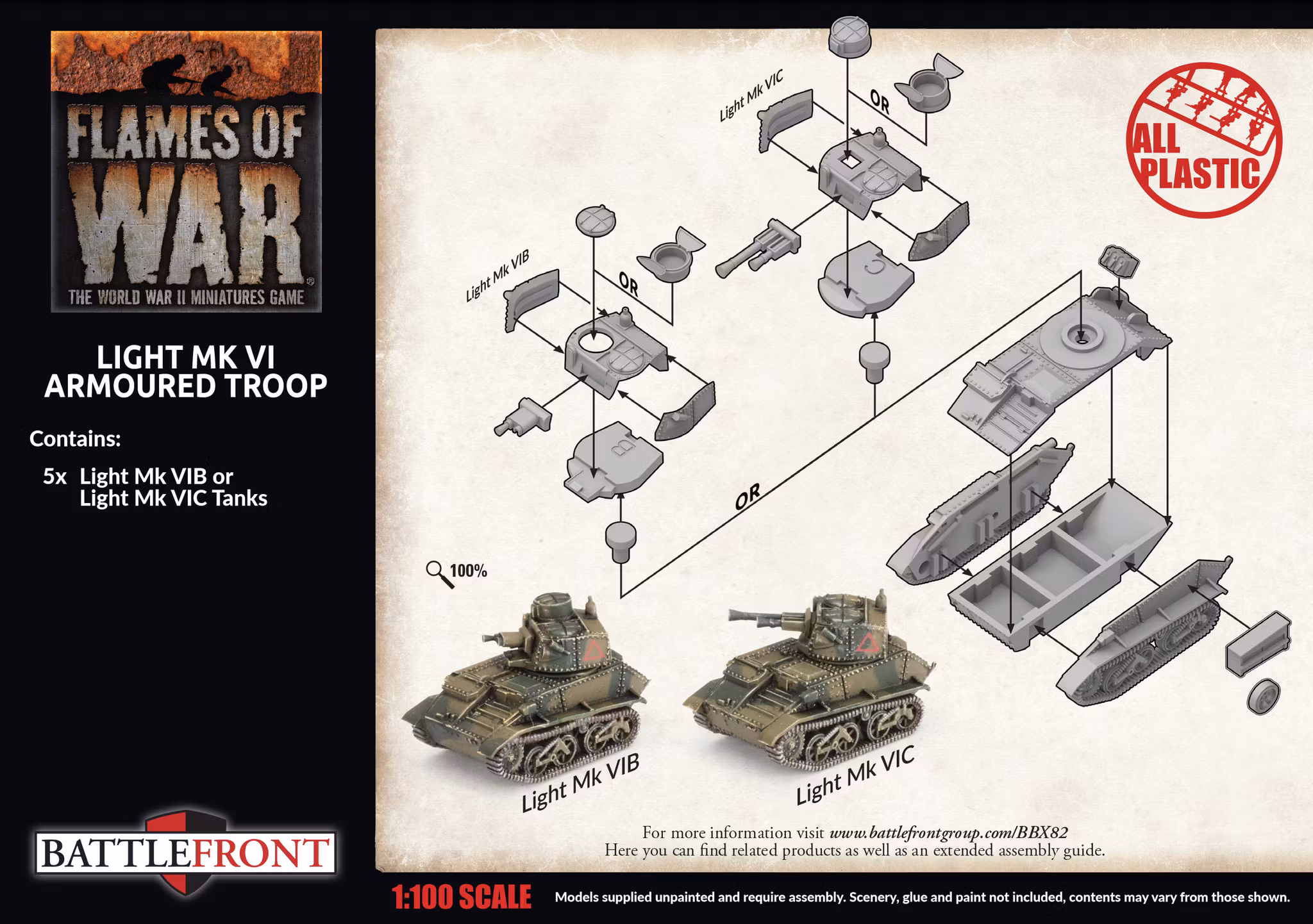 Vickers Light Mk VI Troop (x5, Plastic)
