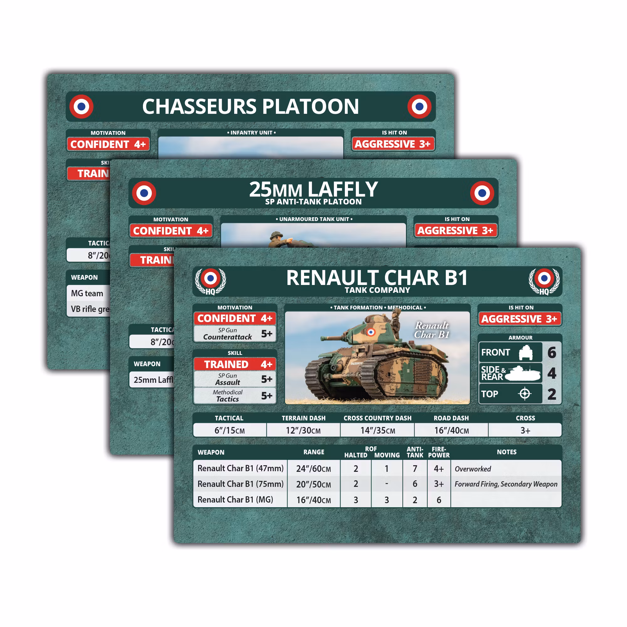 Blitzkrieg French Unit Cards (x41 Cards) - Limited Edition