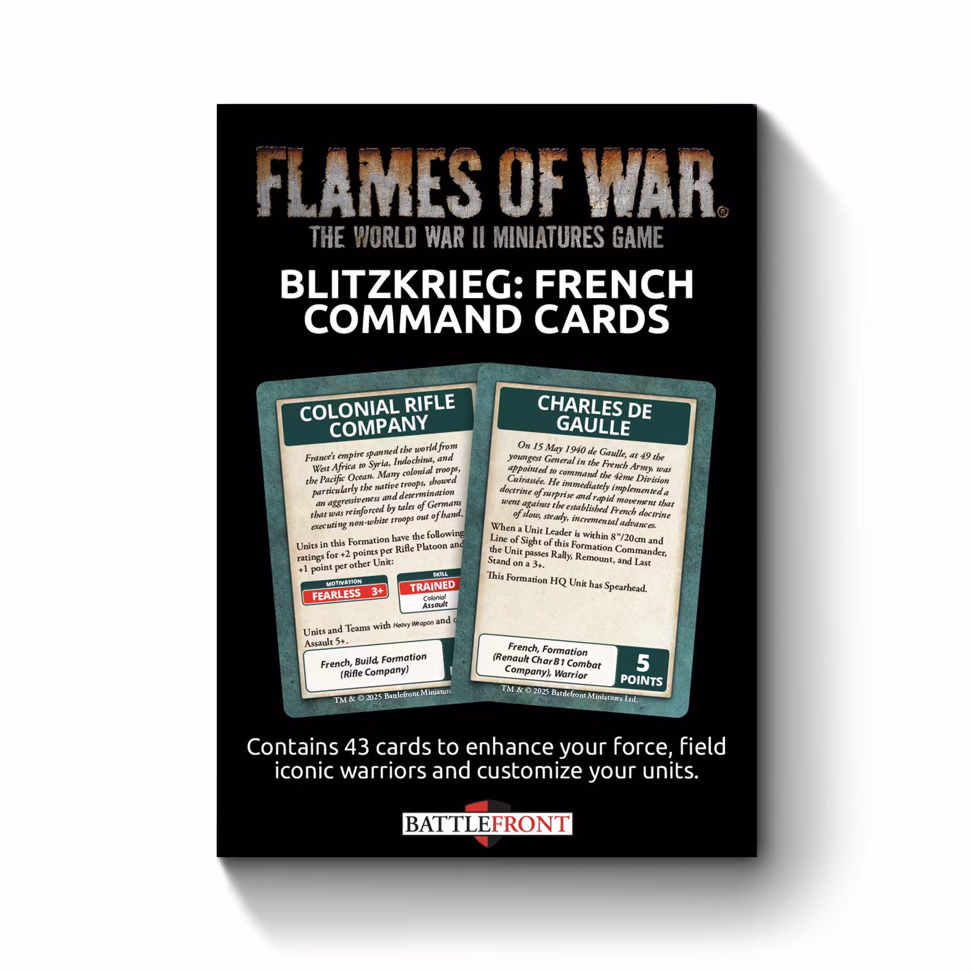 Blitzkrieg French Command Cards (x43 Cards) - Limited Edition
