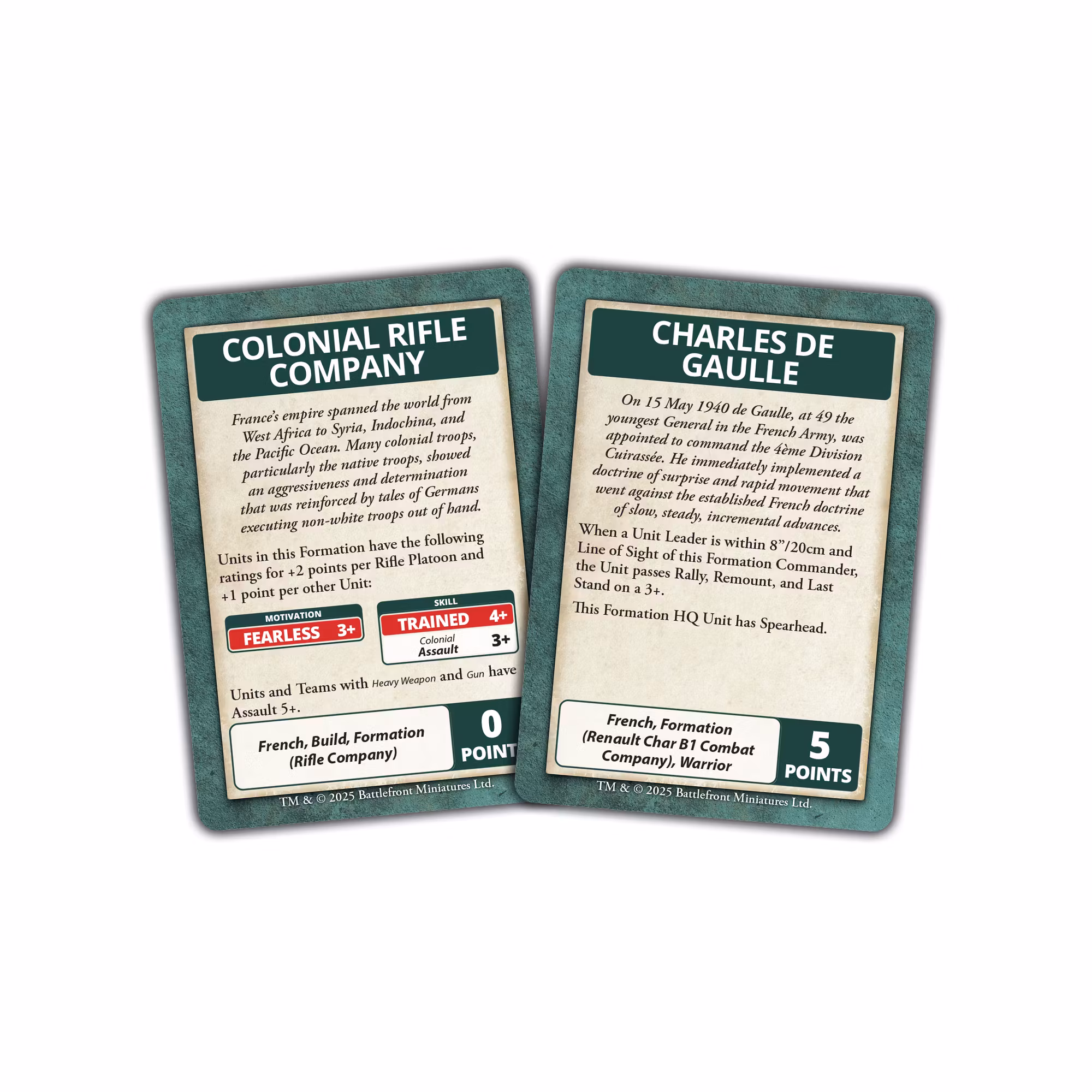 Blitzkrieg French Command Cards (x43 Cards) - Limited Edition