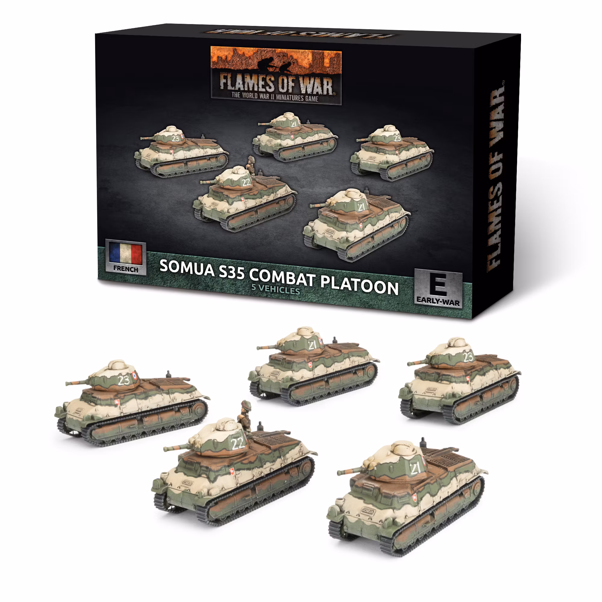 S-35 Somua Tank Platoon (x5 Plastic)
