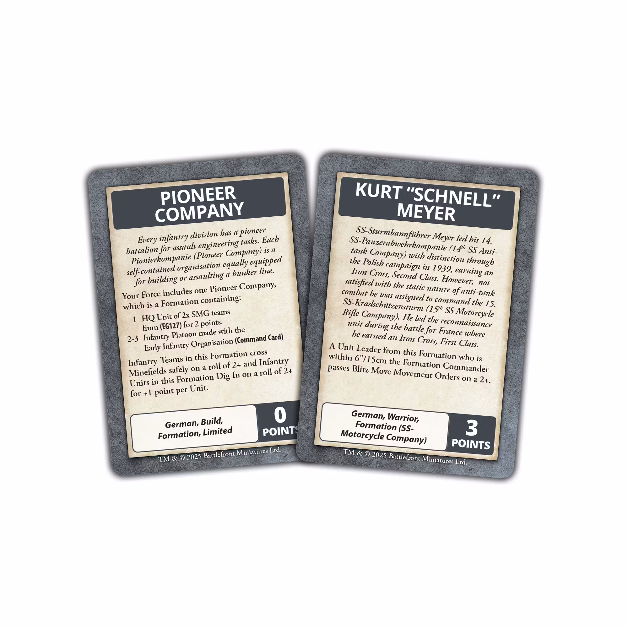 Blitzkrieg German Command Cards (x39 cards) - Limited Edition