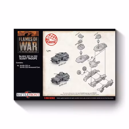 Sd Kfz 222 / 221 Scout Troop (x4 Plastic)
