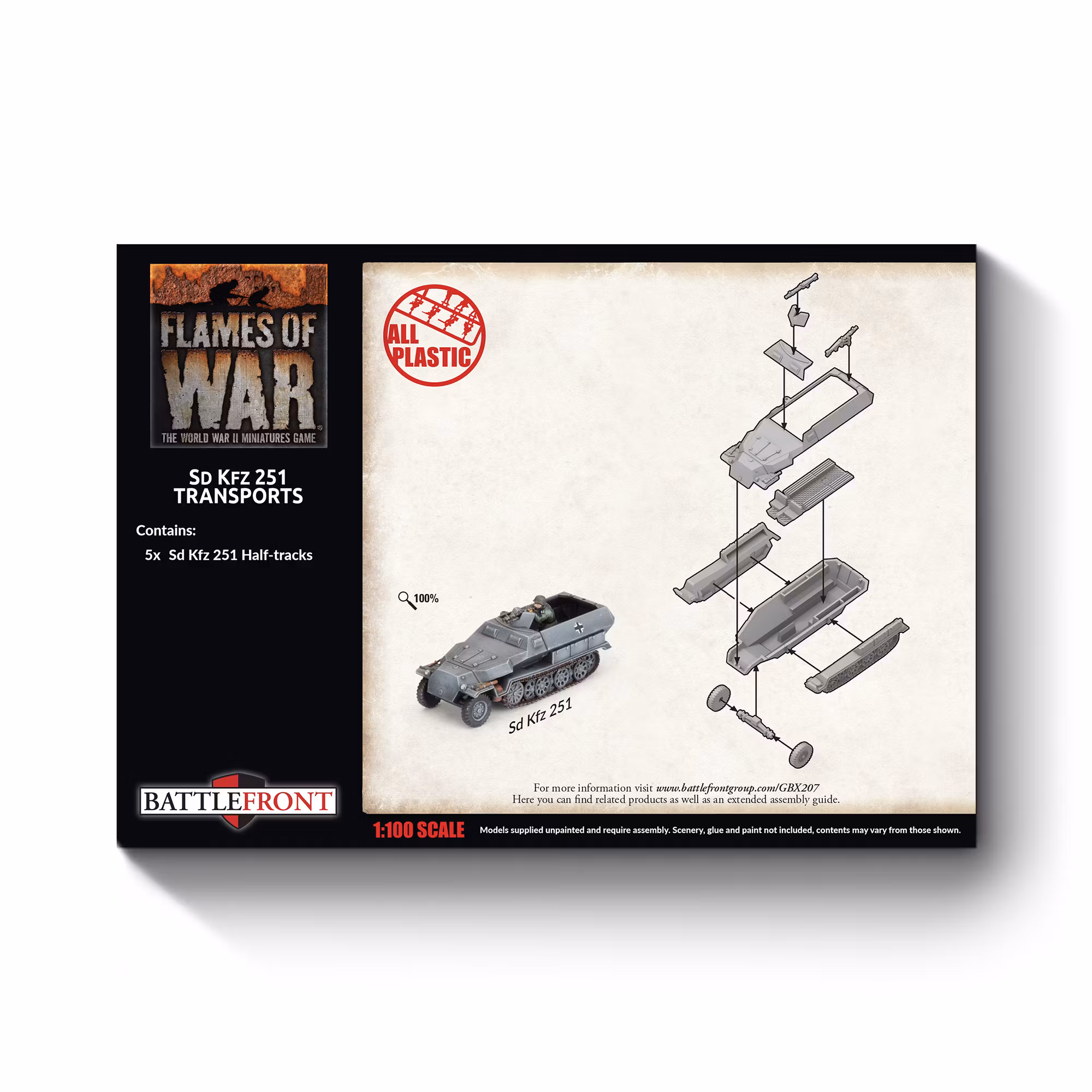 Sd Kfz 251 half-track Transport Platoon (x5 Plastic)