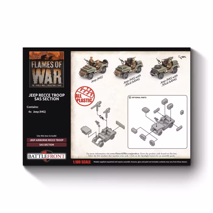 Jeep Recce Troop/SAS Section (4x Plastic)
