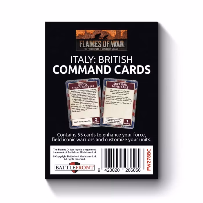 Liberation of Italy; British Command Card Pack (55 cards)