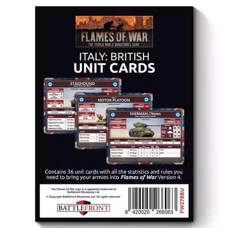 Liberation Italy: British Unit Card Pack (36 cards)