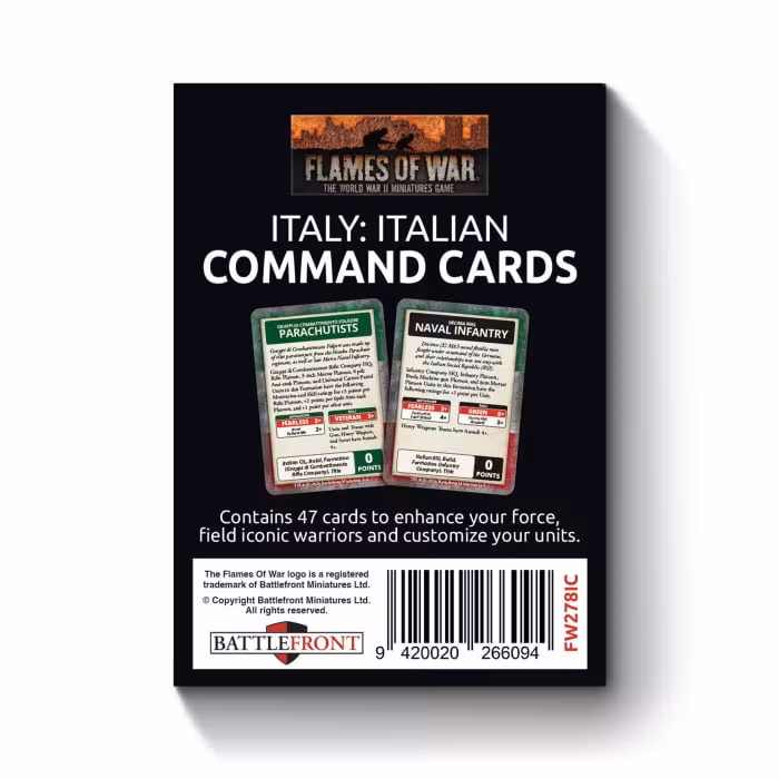 Liberation of Italy: Italian Command Card Pack (both sides) (47 cards)