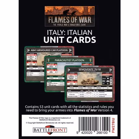 Liberation of Italy: Italian Unit Card Pack (both sides) (53 cards)