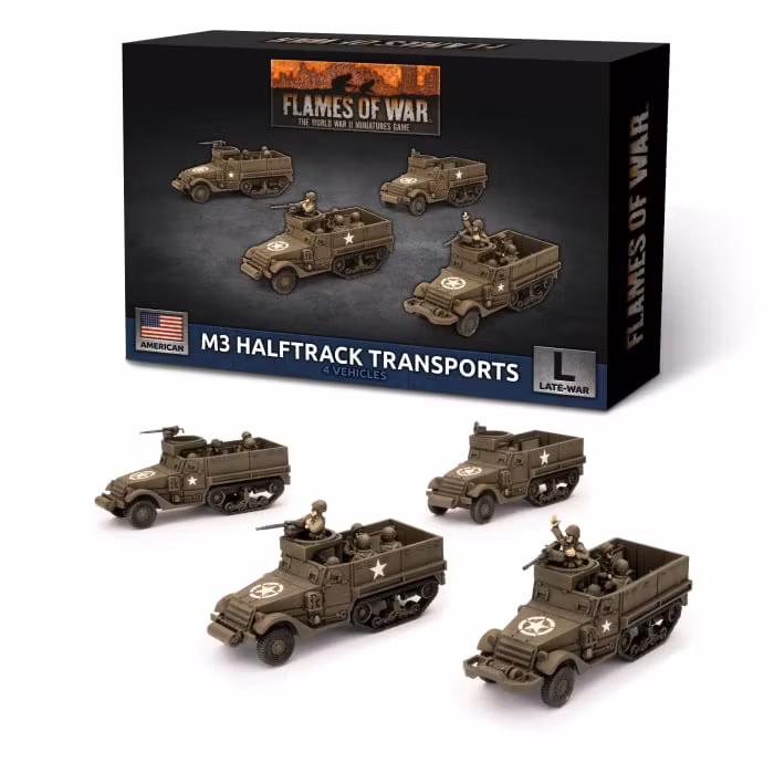 M3 Halftrack Transport Platoon (Plastic)