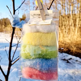 Svensk regnbågsull -pastell