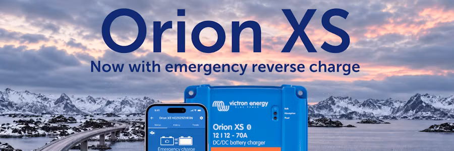 Victron Orion XS firmware 1.15 – ny funktion för att ladda startbatteriet från förbrukningsbanken