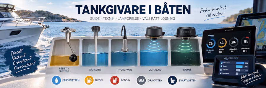 Tankgivare i båten: flottör, tryck, ultraljud eller radar?