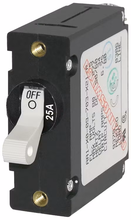 Blue Sea Systems – Automatsäkring DC/AC 25A 1-p, vit