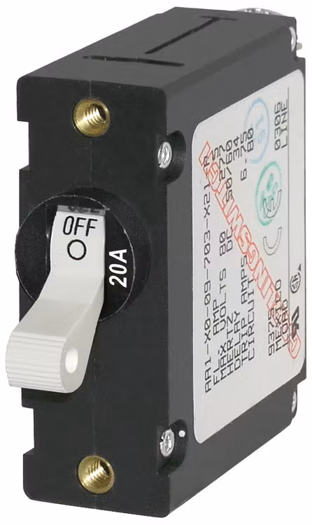 Blue Sea Systems – Automatsäkring DC/AC 20A 1-p, vit