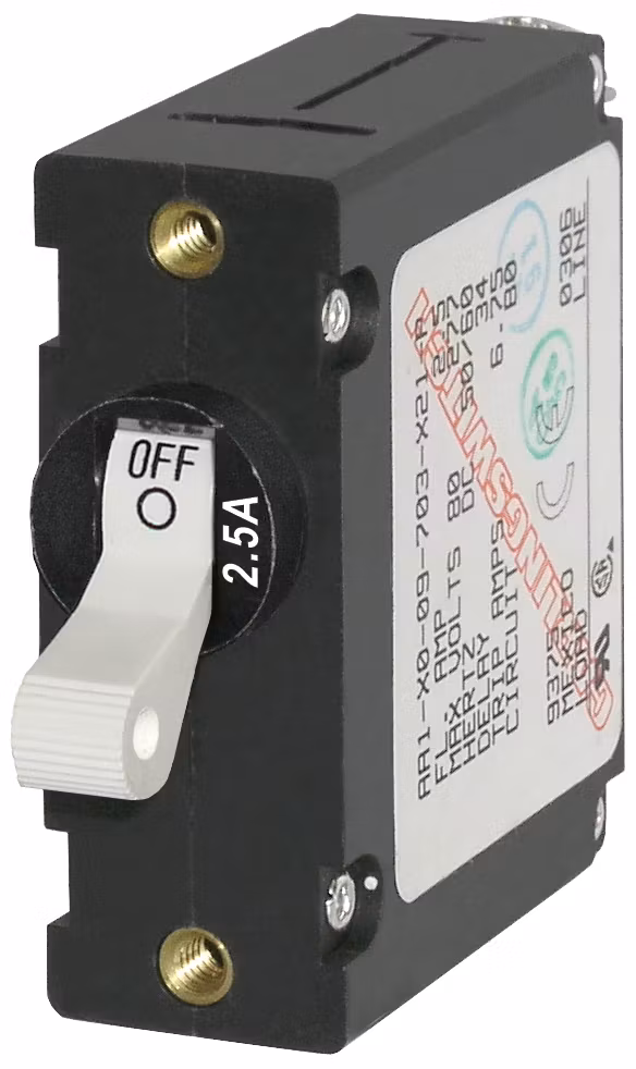 Blue Sea Systems – Automatsäkring DC/AC 2,5A 1-p, vit