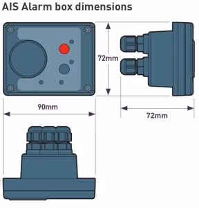 Ocean Signal - AIS Alarm Box, ansluts till en AIS via NMEA 0183, 30 individuella AIS-enheter, externa larm