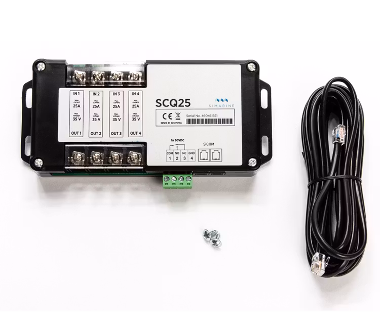 SIMARINE S003 - SCQ25 Quadro shunt 4x 25A. Måler strøm/spænding fra 4 separate strømforbrugere, til PICO display