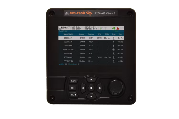 Em-trak - AIS Class A Transponder 12W, 5 Zoll Farbdisplay