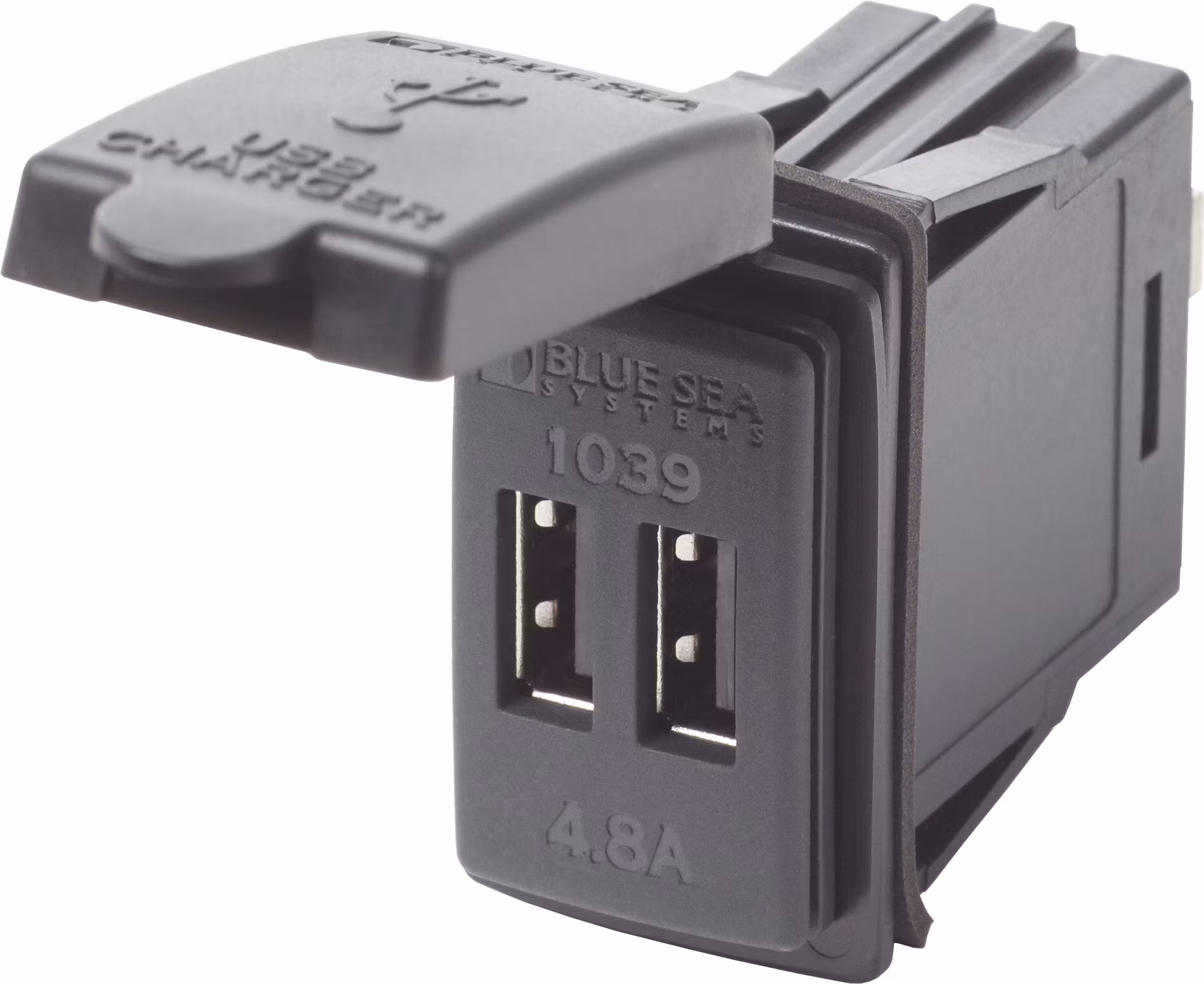 Blue Sea Systems - 12/24VDC Dual USB 4.8A SwMnt (Bulk)