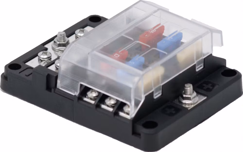 EGIS - Säkringshållare 6 säkringar med minusanslutning/LED indikator