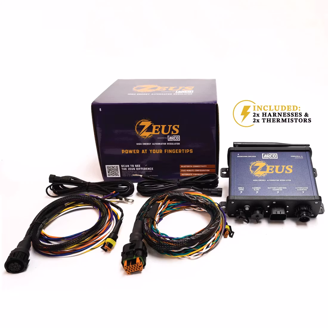 ARCO - Zeus generaattorisäädin sis. kaapeloinnin ja lämpötila-anturit, BT, Wifi, N2K, 12-48V