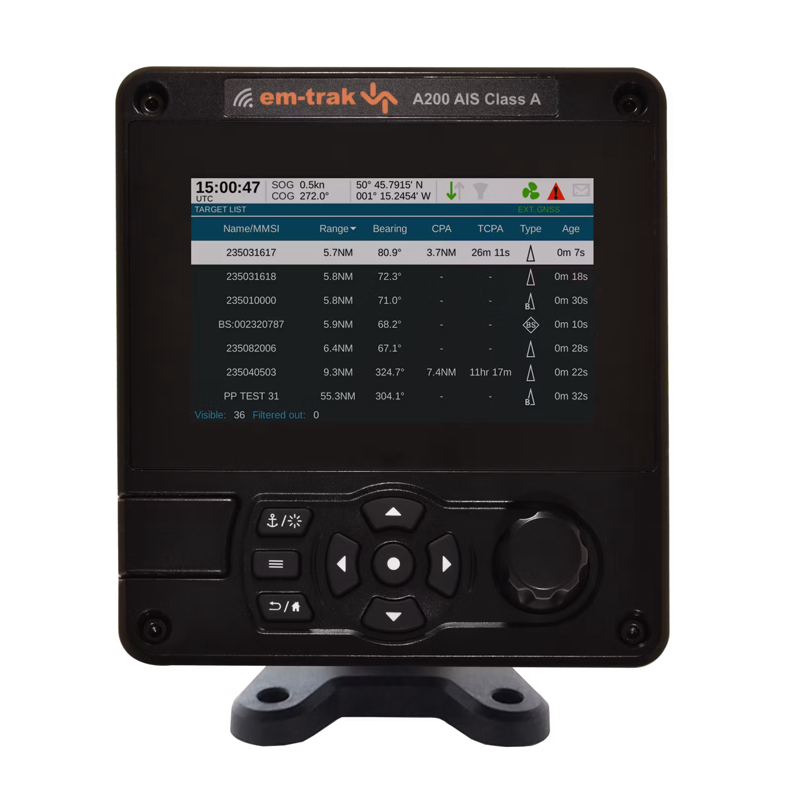 Em-trak - AIS Class A Transponder 12W, 5 Zoll Farbdisplay