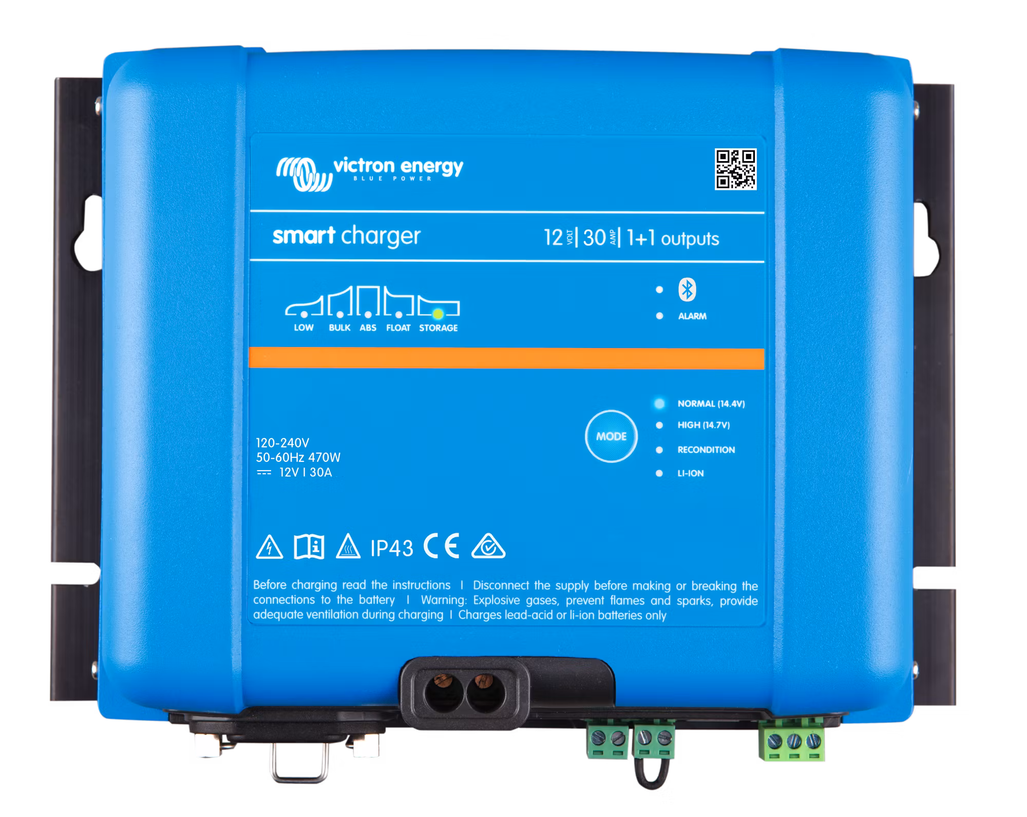 Victron Energy - Phoenix Smart IP43 Charger 12/30(1+1) 120-240V BT exkl Kabel