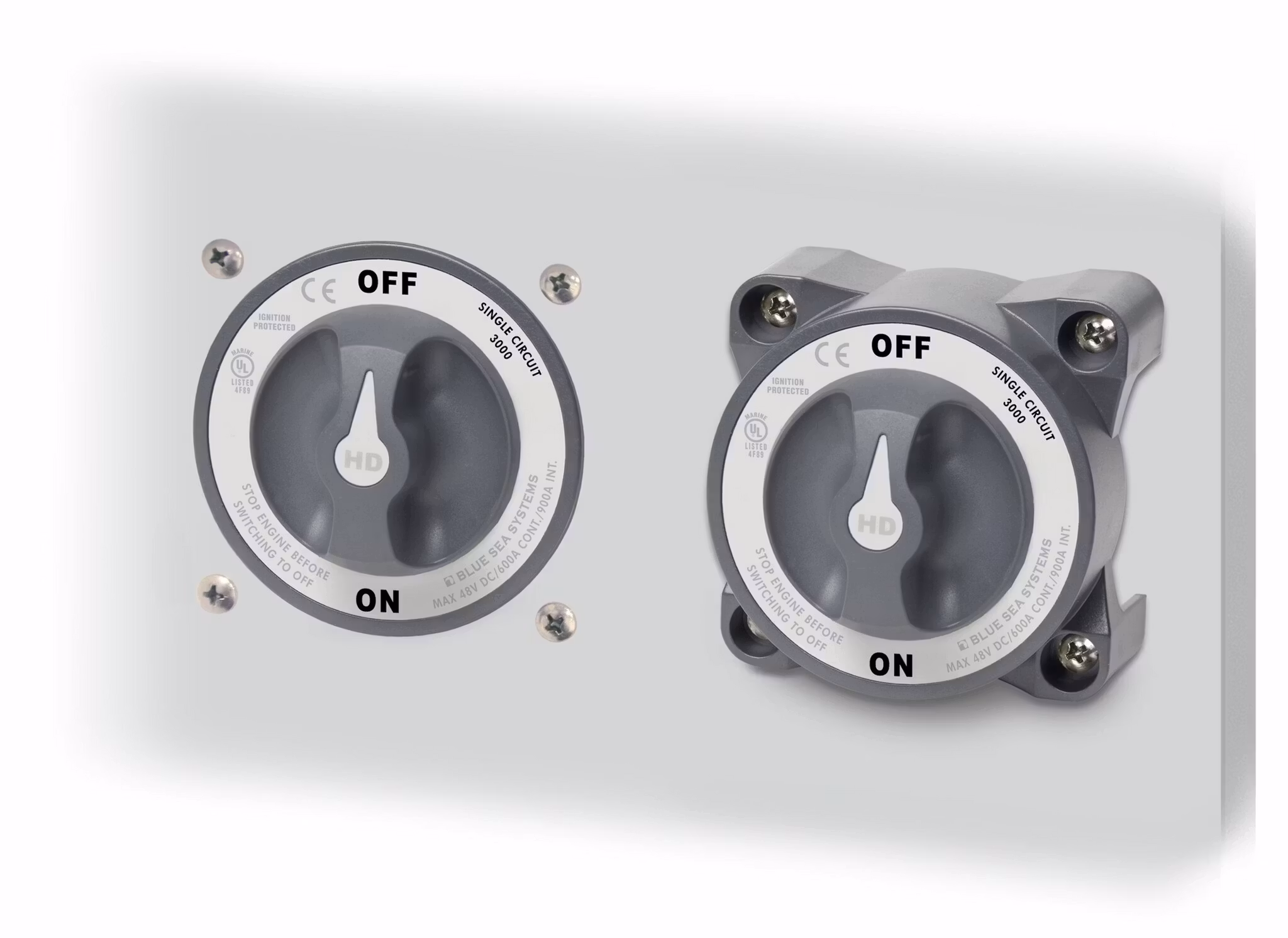 Blue Sea Systems - Huvudbrytare 600A, 1 batteri, 2 positioner, svart (Bulk)