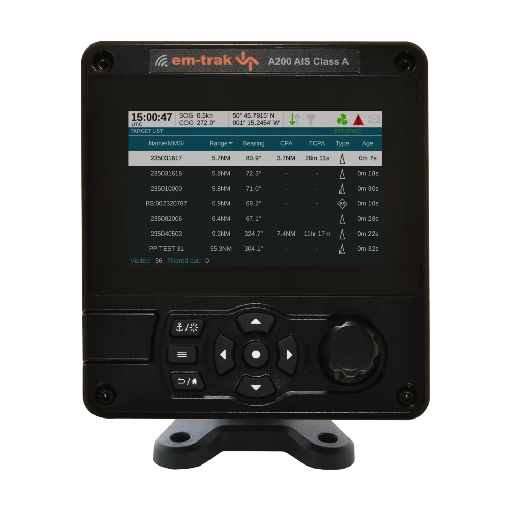 Em-trak - transponder AIS klasy A 12W, 5-calowy kolorowy wyświetlacz