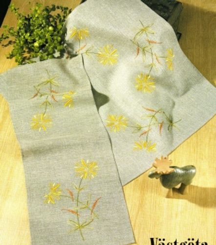 Duk med gula blommor
