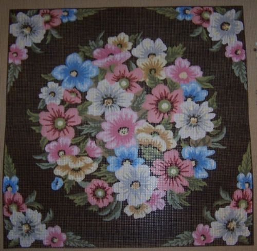 Blommor på svart botten