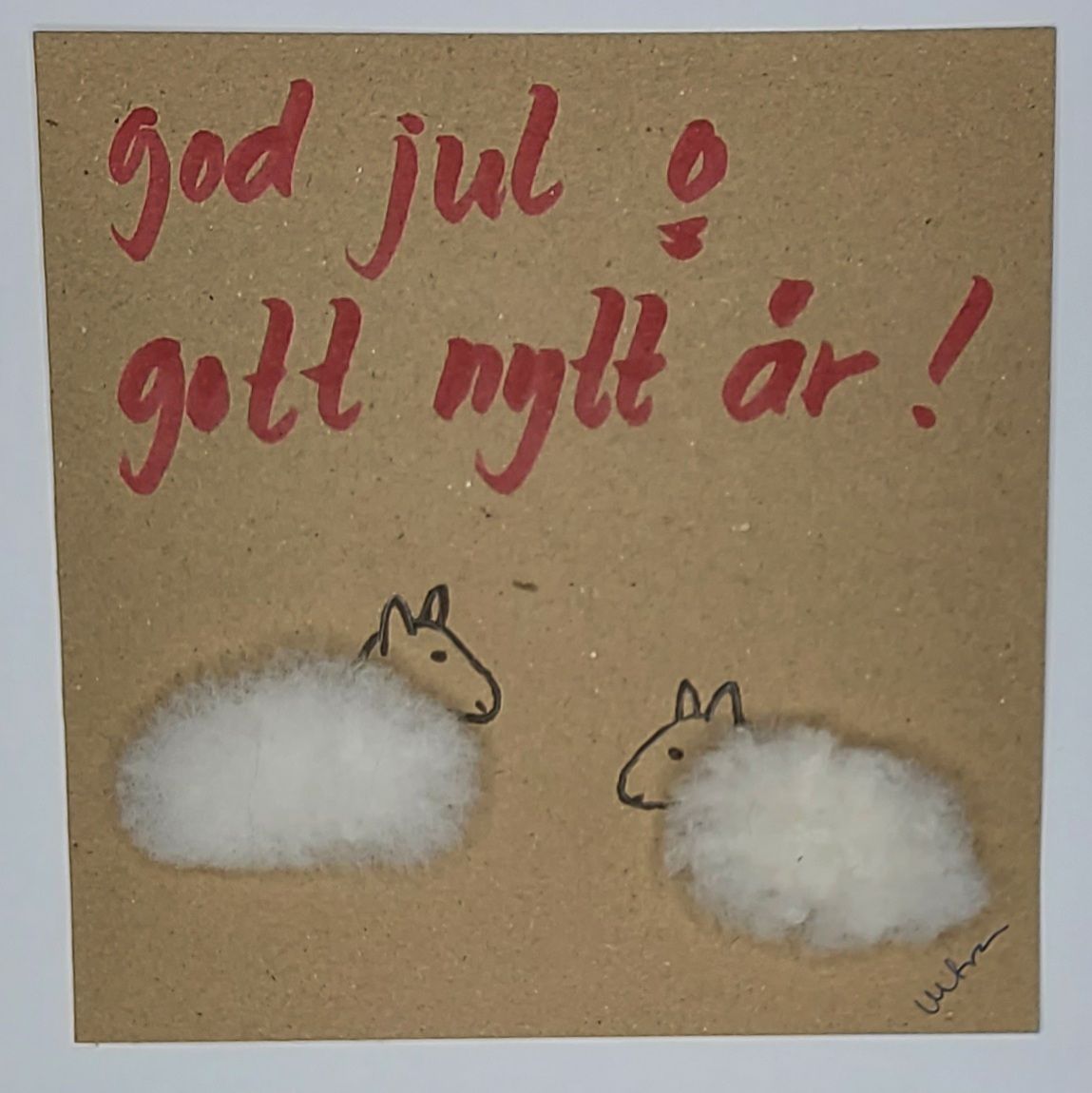 Kort med lamm - God Jul och Gott Nytt År!
