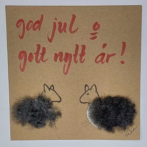 Kort med lamm - God Jul och Gott Nytt År!