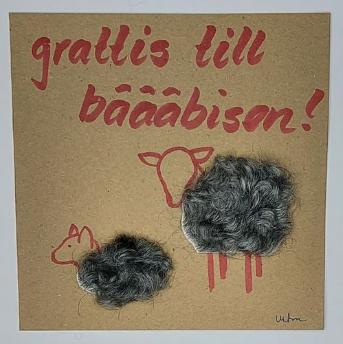 Kort med lamm - Grattis till bäääbisen!