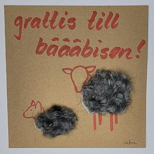 Kort med lamm - Grattis till bäääbisen!