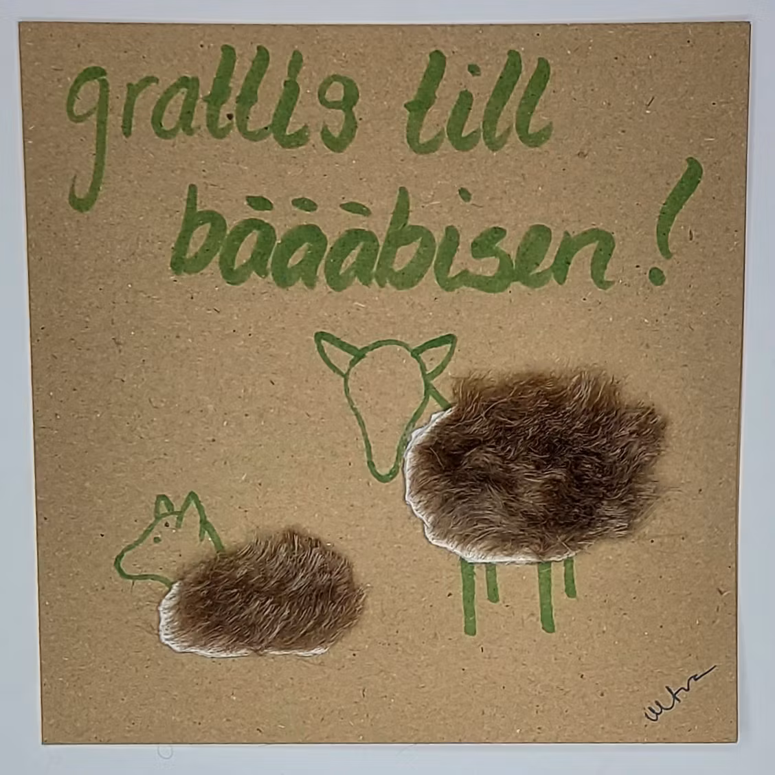 Kort med lamm - Grattis till bäääbisen!