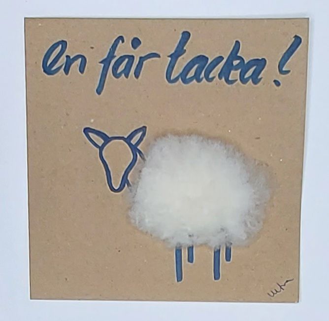 Kort med lamm - En får tacka!