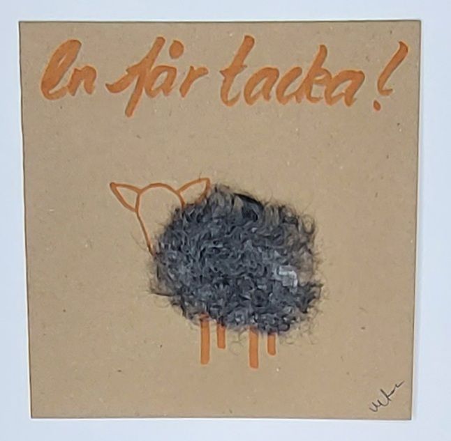 Kort med lamm - En får tacka!