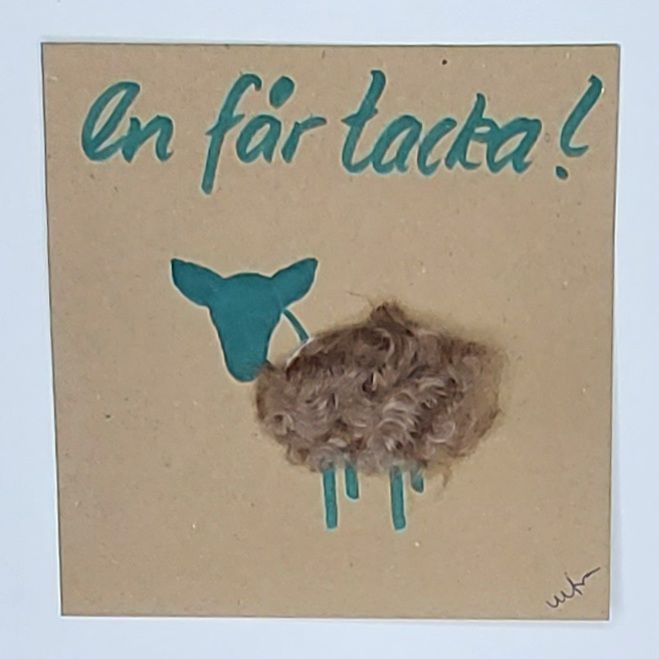 Kort med lamm - En får tacka!