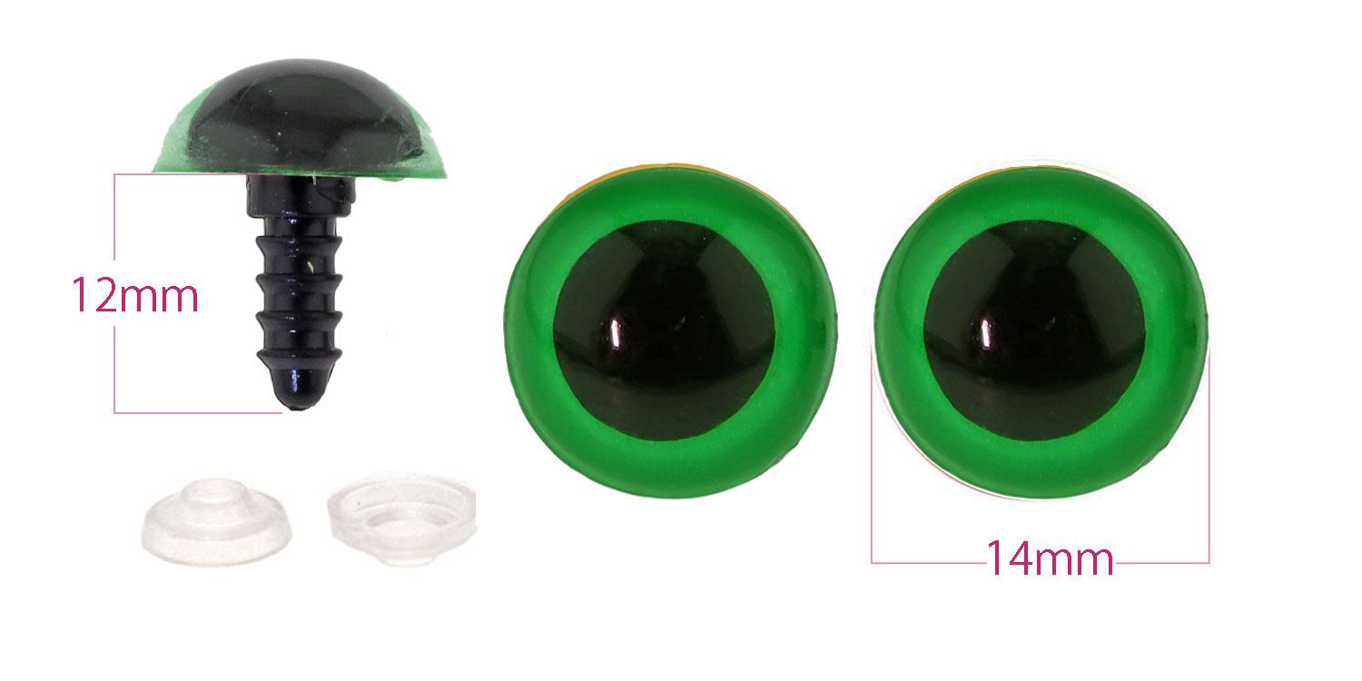 Ögon i flera olika färger 14 mm